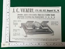 J..C. Vickery solid silver inkstand with clock magazine antique advert 1903 picture