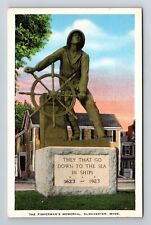 Gloucester MA-Massachusetts, The Fisherman's Memorial, Vintage Postcard picture