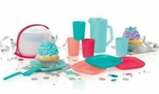TUPPERWARE KID'S MINI 11 PC PARTY PLAY SET Pink Turquoise Orange Sherbet COLORS  picture