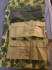 WWII US Army Cotton Cloth six pocket Bandolier for M1 Garand (3) ONE Orig 2 Repr picture
