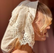 Antique Victorian 1800s Silk Lace Bonnet picture