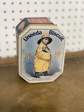 Uneeda Biscuit VINTAGE Nabisco Bristol Ware Advertising Tin Boy In Yellow Coat picture