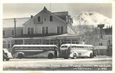 RPPC Mt. Shasta WEED HOTEL Greyhound Depot Siskiyou Co c1940s Vintage Postcard picture