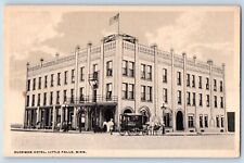 Little Falls Minnesota Postcard Buckman Hotel Exterior View Horse Carriage 1910 picture