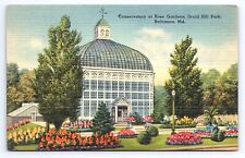 Postcard Rose Gardens, Druid Hill State Park Conservatory, Baltimore Maryland MD picture