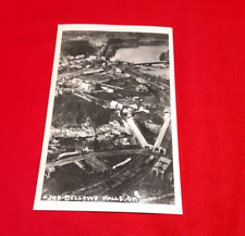 c1930s RPPC BIRD'S EYE VIEW Covered Bridge  BELLOWS FALLS, VT. unused POST CARD picture