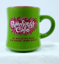 Rainforest Café Vintage 1999 Green Pink Coffee Mug Cup Logo Souvenir collectible picture