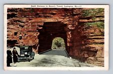 Lexington KY-Kentucky Boone's Tunnel Lady Gent 1920's Car Vintage c1928 Postcard picture