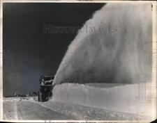 1958 Press Photo Rotary plow clears plane apron at Hancock Field. - syo00069 picture