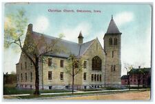 1911 Christina Church Scene Street Oskaloosa Iowa IA Posted Antique Postcard picture