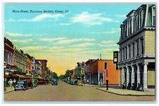 c1940 Main Street Business Section Exterior Building Olney Illinois IL Postcard picture