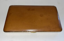 SALE Vintage Leather and Brass Cigarette Case Made in England W picture