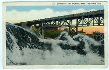 Lower Falls at Spokane Washington WA The Power City c1928 Postcard picture