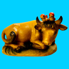 Ferrandiz Anri Nativity Wood Carving Oxen Figurine Birds Cow Ox Vintage 3