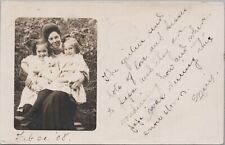 RPPC Postcard Mom + Two Daughters Holding Steiff Teddy Bear 1908 picture