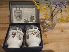 2 Royal Worcester Porcelain Egg Coddlers Lavinia Blackberry in Original Box VTG picture