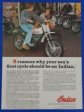 1974 INDIAN MOTORCYCLE ORIGINAL PRINT AD MINIBIKE - 8 REASONS WHY - CLASSIC AD picture