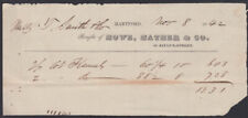 Howe Mather & Co invoice for flannels Hartford CT 1842 picture