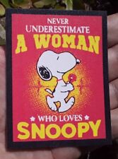 Peanuts ♡ Snoopy ♡♡ NEVER Underestimate a Woman ♡♡ Magnet ♡ 2.5 x 3.25 Inches  picture