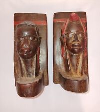 Pair of African Figures Hand Carved Bookends, 7