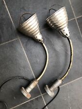 A Pair of German Vintage Industrial Magnetic Machinist Lathe Lamps by Velux picture