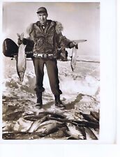 Vintage 1960 Kotzebue,AK B/W Print Eskimo Tom Richards pilot for Wien Air w/Fish picture