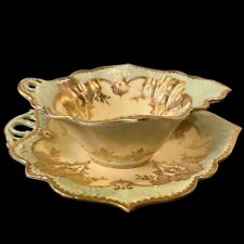 Antique Imperial Crown China Austrian bowl w/ under plate saucer Hapsburg Vienna picture