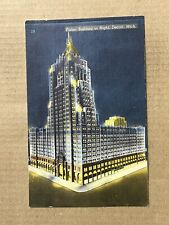 Postcard The Fisher Building Night Detroit Michigan MI Vintage PC picture
