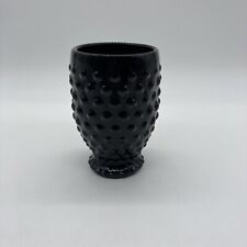 Vintage Tiara Exclusive Indiana Glass Hobnail Black 5” Footed Tumbler Cup picture