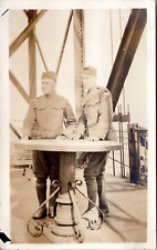 RPPC - Two Unknown Soldiers at Table, France? - WWI Real Photo Postcard picture