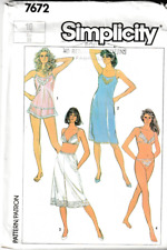 Simplicity Pattern 7672; Misses Lingerie Wardrobe, Size 10, FF picture