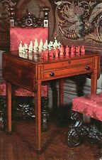Asheville NC Biltmore Estate Napoleon Chessmen Venezia Chess Table Postcard C12 picture