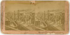 1891 Real Photo Stereoview Card Crowds on Landing Stage Liverpool, England picture