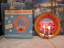 Vintage Paramount Silky Chenille Wreath Double Candle  ( 113A) picture