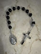 Handmade Black Onyx Lenten One Decade Pocket Rosary picture