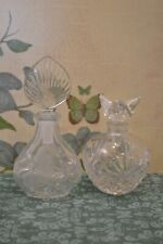 Vintage Princess House 942 Germany 24% Lead Crystal 2 PC Glass Perfume Bottle #E picture