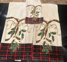 Lenox Holiday Nouveau Vtg Christmas Hand & Bath Towels Set of 2 size  27