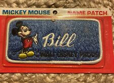 Vintage Walt Disney Productions Mickey Mouse Name Patch BILL - NEW picture