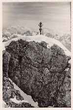 Old Photo Snapshot Zugspitze Summit Cross, Germany Vintage Portrait 4A2 picture