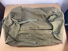 Vintage Stencil Military Army Duffle Bag Case Tent 40s 50s WWII Large Canvas Big picture