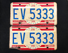 1976 Illinois License Plate Pair EV-5333 picture