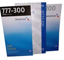 Boeing 777 Safety Cards 3 United, American 200 and 300 Series picture