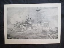 1899 Spanish American War Print - U. S.  Battleship 