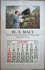 McMinnville, OR 1919 Advertising Calendar/27x42 Poster: Phonograph & Undertaking picture