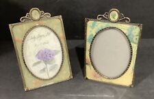 Lady Jane Ltd Enameled Pair Of Photo Frames 3” X 5” picture