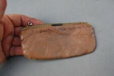 Zipper Coin Purse Vintage Brown Leather 