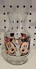 Vintage Mickey Minnie Mouse Donald Disney Anchor Hocking Glass Juice Carafe Jar picture