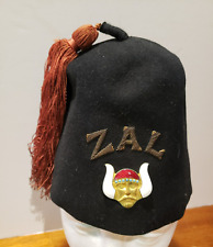 Vintage Shriners / Masonic Lodge Fezz Hat w/ Tassle  Viking with Horned Helmet picture