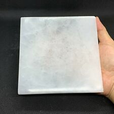 Polished Selenite Charging Station Square Flat Crystal Plate,  Size 3