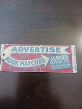Vintage Jersey Match Co Elizabeth, N.J. Collectible Advertising Matchbook Cover  picture